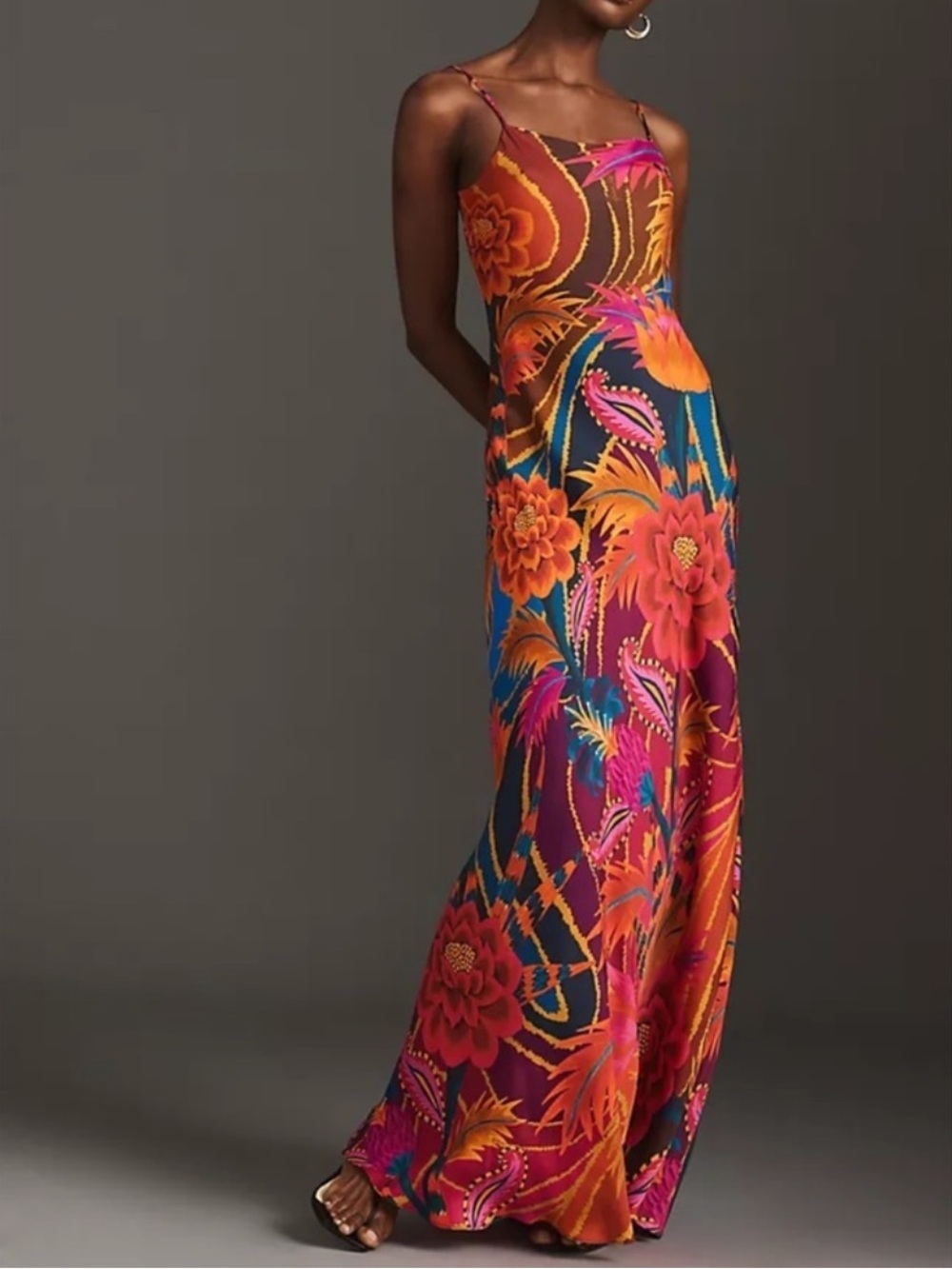 Vintage Wave Multicolor Maxi Dress